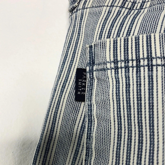 Parker Smith Blue & White Striped Raw Hem Straight Leg Crop Jean Size 25 - Picture 7 of 11